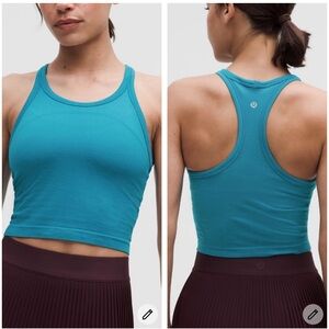 Lululemon Swiftly Tech Cropped Racerback Tank Top 2.0 Hawaiian Blue Size 8 NWT